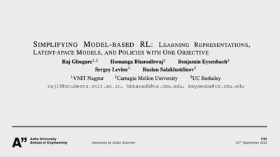 Aalto RL Reading Club: Simplifying Model-Based RL: Learning Representations, Latent-Space Models, and Policies with One Objective featured image