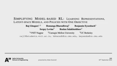 Aalto RL Reading Club: Simplifying Model-Based RL: Learning Representations, Latent-Space Models, and Policies with One Objective featured image